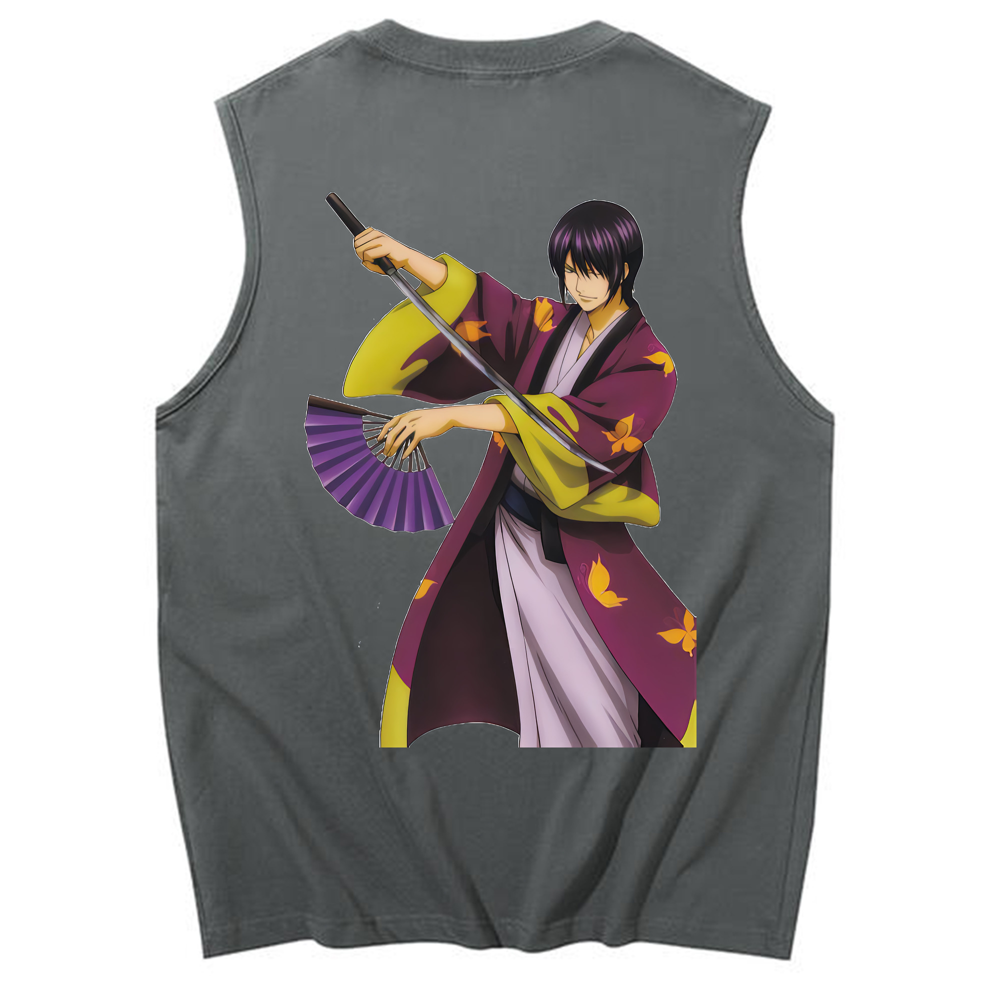 （画像用） ぎんたま 坂田銀時（さかたぎんとき） 神楽 志村新八（しむら しんぱち） GINTAMA Sakata Gintoki Kagura Shimura Shinpachi コットン100％タンクトップ（背面プリント）